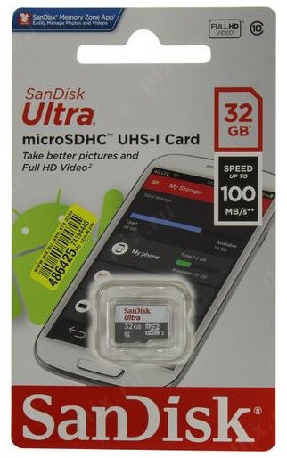 Карта памяти sandisk ultra 32 гб sdsqunr 032g gn3mn