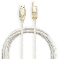 Кабель BURO USB А->B 2.0 3м прозрачный [USB2.0-AM/BM-3-TRANS] фотографии