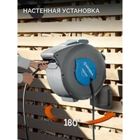 Поливочный набор 4 предмета GRINDA HRA-20 шланг 20м x 1/2", на поворотном кронштейне настенная, катушка автоматическая со шлангом ProLine [428470] фотографии