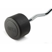 Штанга неразборная обрезиненная VictoryFit VF-DX5450 45 кг, изогнутый гриф фотографии