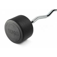 Штанга неразборная обрезиненная VictoryFit VF-DX5500 50 кг, изогнутый гриф фотографии