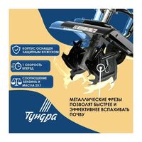 Культиватор бензиновый ТУНДРА, 2.3 л.с., 1700 Вт, 1 скорость, ширина 30 см, глубина 12 см фотографии