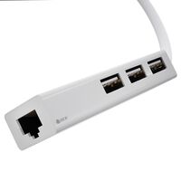 Разветвитель GCR GCR-AP03 PRO USB 2.0 на 3 порта + 10100 Мбит/с Ethernet RJ-45, белый фотографии