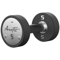 Набор полиуретановых гантелей AeroFit, 2.5-25 кг, 10 пар, шаг 2.5 кг, цвет черный, рукоятки хромированные [AFPUDB2.5-25] фотографии