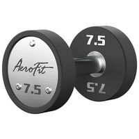 Набор полиуретановых гантелей AeroFit, 2.5-25 кг, 10 пар, шаг 2.5 кг, цвет черный, рукоятки хромированные [AFPUDB2.5-25] фотографии
