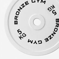 Диск калиброванный BRONZE GYM BGPLCL050 для пауэрлифтинга, белый, 5 кг фотографии
