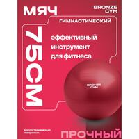 Мяч гимнастический BRONZE GYM BG-FA-GB75 антивзрывной, 75 см. фотографии