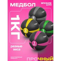Медбол резиновый BRONZE GYM BG-FA-MB1 1 кг. фотографии
