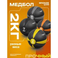 Медбол резиновый BRONZE GYM BG-FA-MB2 2 кг фотографии