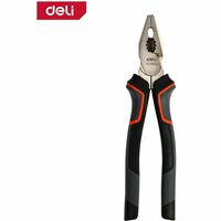 Комбинированные плоскогубцы Deli DL0004 180мм, Cr-V, эксцентриковый шарнир, антикоррозийное покрытие, трехкомпонентная прорезиненная рукоять фотографии
