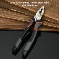 Комбинированные плоскогубцы Deli DL0004 180мм, Cr-V, эксцентриковый шарнир, антикоррозийное покрытие, трехкомпонентная прорезиненная рукоять фотографии