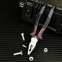 Комбинированные плоскогубцы Deli DL0004 180мм, Cr-V, эксцентриковый шарнир, антикоррозийное покрытие, трехкомпонентная прорезиненная рукоять фотографии