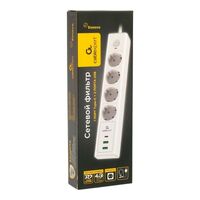 Сетевой фильтр Cablexpert Exnovo EXN-4-CU2-W-2 белый, макс. мощность 2500Вт, 3 розетки 220В, 10А, 2 розетки USB-A 5В, 1 розетка USB-C 30Вт PD, кабель 2м, ур.защиты 4+, коробка фотографии