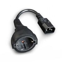 Кабель питания Cablexpert PC-SFC14M-01 15 см, C14 - евророзетка (Schuko S23), 3*0.75 mm2, 10A фотографии