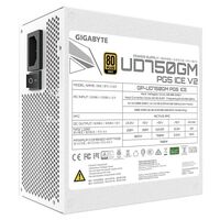 Блок питания ПК GigaByte UD750GM PG5 ICE 750W, 80Plus, Gold, полностью модульный, White colour [GP-UD750GM PG5 ICE] фотографии