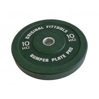 Диски d 50: Диск бамперный Original FitTools FT-BPG-10 10 кг, зеленый фотографии