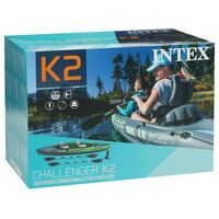 Лодки: Лодка Intex Challenger К2 2-местная, 351 х 76 х 38 см, алюминиевые вёсла 213 см, ручной насос, 2 сиденья, до 160 кг [68306NP] фотографии