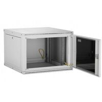 Шкафы и стойки: Настенный разборный шкаф TLK TWI-156060-R-G-GY 19", 15U, стеклянная дверь, Ш600хВ703хГ600мм, 2 пары монтажных направляющих, серый фотографии