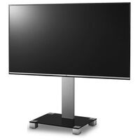 Тумбы и стойки для телевизоров: Стойка под телевизор Sonorous PL 2511-B-INX 1 полка, крепеж для ТВ, max нагрузка 50кг, поворот 35o, 1240х650х500мм  (ВхШхГ),  черное стекло / ножки стального цвета фотографии