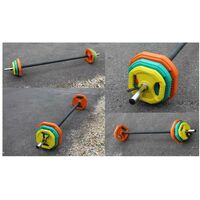 Фитнес оборудование: Штанга для аэробики PROFI-FIT 20090, обрезиненные диски (1.25 кг, 2.5 кг, 5 кг) по 2шт фотографии