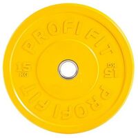 Диски d 50: Диск для штанги каучуковый PROFI-FIT D-51, 15 кг цветной фотографии