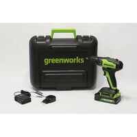 Дрели и шуруповерты: Дрель-шуруповерт аккумуляторная Greenworks GD24DD35K2 24V, c 1хАКБ 2 Ач и ЗУ в кейсе [3704007UA] фотографии