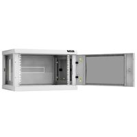Шкафы и стойки: Настенный разборный шкаф TLK TWC-066045-R-G-GY 19", 6U, стеклянная дверь, Ш600хВ370хГ450мм, 2 пары монтажных направляющих, серый фотографии