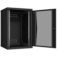 Шкафы и стойки: Настенный разборный шкаф TLK TWC-186060-R-G-BK 19", 18U, стеклянная дверь, Ш600хВ904хГ600мм, 2 пары монтажных направляющих, черный фотографии
