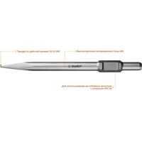 Буры, пики, коронки, сверла: Зубило пикообразное Зубр БУРАН HEX 30 600 мм [29375-00-600] фотографии
