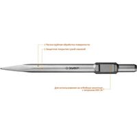 Буры, пики, коронки, сверла: Зубило пикообразное Зубр БУРАН HEX 30 400 мм [29375-00-400] фотографии