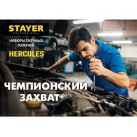 Столярно-слесарный инструмент: Набор комбинированных и разводных гаечных ключей STAYER HERCULES 6 - 30 мм 16 шт [27092-H16] фотографии