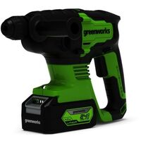 Перфораторы: Перфоратор аккумуляторный бесщеточный Greenworks GD24SDS1K2 1.2 ДЖ, 24V, c АКБ 2Ач и ЗУ, в сумке [3803107UA] фотографии