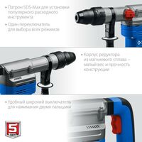 Перфораторы: Перфоратор Зубр Профессионал ЗПМ-45-1350 ЭВ 1350 Вт, 45 мм, SDS Max, серия фотографии