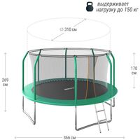 Батуты: Батут UNIX line SUPREME BASIC 12 ft (green) фотографии