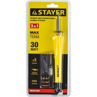 Паяльное оборудование: Прибор для выжигания пайки и резки STAYER MAXTerm 30Вт 3в1 в наборе: 5 насадок + термонож [45221] фотографии