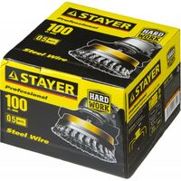 Шлифовка, зачистка: Щетка чашечная STAYER PROFESSIONAL 100 мм жгутированная стальная проволока, 0.5 мм [35137-100] фотографии