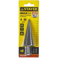 Буры, пики, коронки, сверла: Сверло ступенчатое STAYER 4-30мм 14 ступеней [29660-4-30-14] фотографии