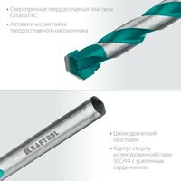 Наборы оснастки: Набор сверл по керамограниту KRAFTOOL Keramo 5 шт 4-5-6-8-10 мм, с твердосплавной пластиной [29175-H5] фотографии