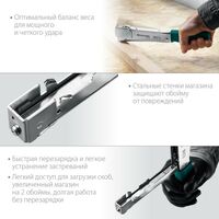 Степлеры: Высокоскоростной стальной скобозабиватель KRAFTOOL HAMMER TACKER тип 53 (A/10/JT21) 23GA (6 - 10 мм) [3153] фотографии