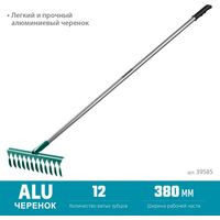 Грабли: Садовые грабли GRINDA PROLine PR-12T ALU 380 х 95 х 1500 мм, 12 витых зубцов, углеродистая сталь, алюминиевый черенок [39585] фотографии