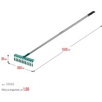 Грабли: Садовые грабли GRINDA PROLine PR-12T ALU 380 х 95 х 1500 мм, 12 витых зубцов, углеродистая сталь, алюминиевый черенок [39585] фотографии