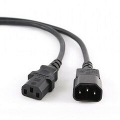 Кабель питания сист.блок-монитор Cablexpert PC-189-1-1.8M 1.8м, C13-C14, Сечение провода 3x1кв.мм., черный, с заземлением фотографии