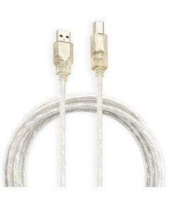 Кабель BURO USB А->B 2.0 3м прозрачный [USB2.0-AM/BM-3-TRANS] фотографии