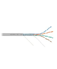 Кабель Nikomax NMC 4200A-GY F/UTP 4 пары, Кат.5e (Класс D), тест по ISO/IEC, 100МГц, одножильный, BC (чистая медь), 24AWG (0,51мм), поливинилхлорид, внутренний, серый, 305м фотографии