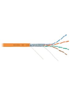 Кабель Nikomax NMC 4200C-OR F/UTP 4 пары, Кат.5e (Класс D), тест по ISO/IEC, 100МГц, одножильный, BC (чистая медь), 24AWG (0,51мм), полимерный материал нг(А)-HF, внутренний, оранжевый, 305м фотографии