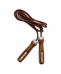 Скакалка BoyBo шнур-кожа, дер. ручки фотографии