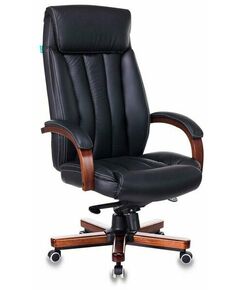 Кресло руководителя Бюрократ T-9922WALNUT/BLACK уценка! на колесиках, кожа, черный (подробности по запросу) фотографии