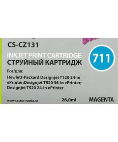Картридж струйный Cactus CS-CZ131 пурпурный №711 26мл для HP DJ T120/T520/530 с чипом фотографии