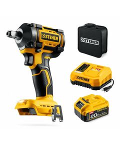 бесщеточный ударный гайковерт STEHER CWB-350-41 20 В, 350 Н·м, 1 АКБ LMS (4 А·ч), сумка фотографии