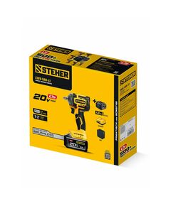 Бесщеточный ударный гайковерт STEHER CWB-500-41 20 В, 500 Н·м, 1 АКБ LMS (4 А·ч), сумка фотографии